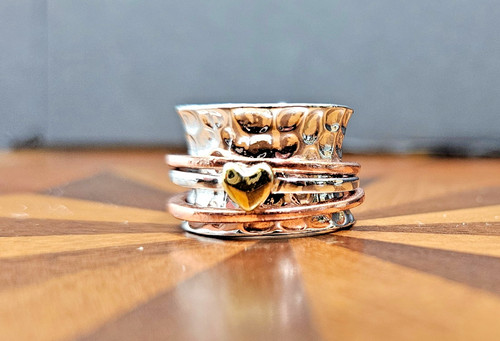 Tri tone hammered spinner - hammered,