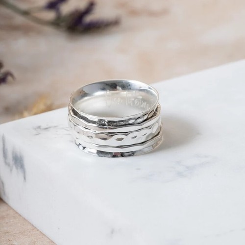 925 sterling silver hammered - silver,